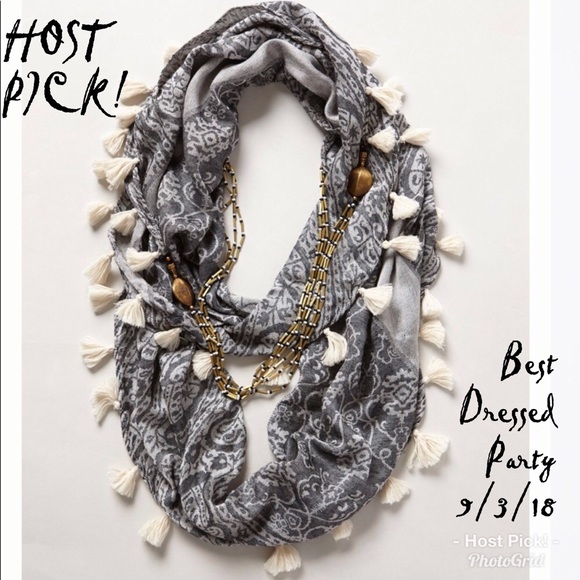 Floreat Accessories - Floreat Tasseled Necklace Scarf, ANTHROPOLOGIE